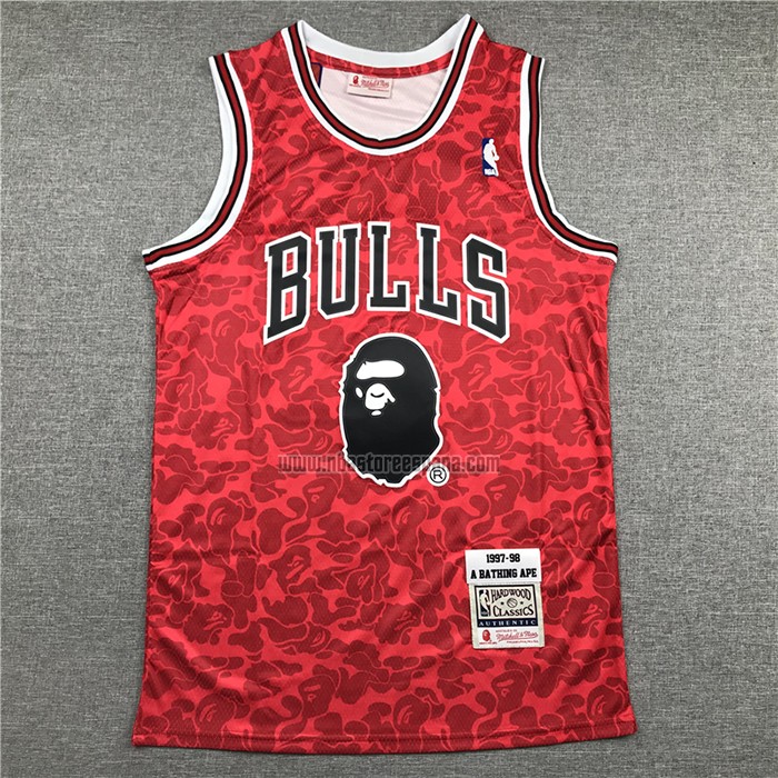 Camiseta Chicago Bulls Bape NO 93 Hardwood Classics Rojo